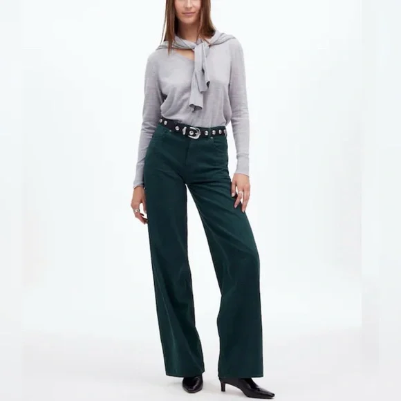 Madewell Dark Green Flare Jeans